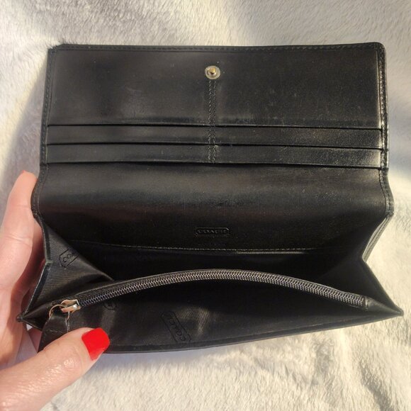 Black Vintage COACH Long Wallet - Picture 4 of 5